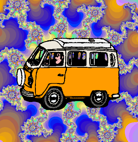 Cartoon picture of VW Bus
